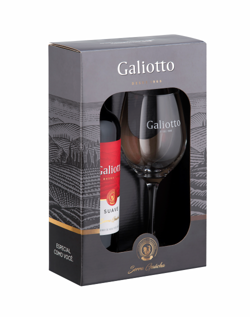 Kit Galiotto Vinho Tinto Seco 750 ML + 1 Taça